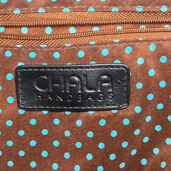 Chala Faux Pebbled Leather Whipstitch Floral Button Shoulder Bag Purse Boho Y2K - Picture 5 of 9